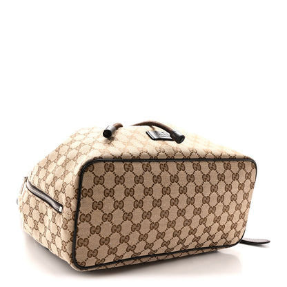 Gucci Monogram Dollar Calfskin O Drawstring Backpack Beige Ebony Testa di Moro Dark Chocolate 4 of 10