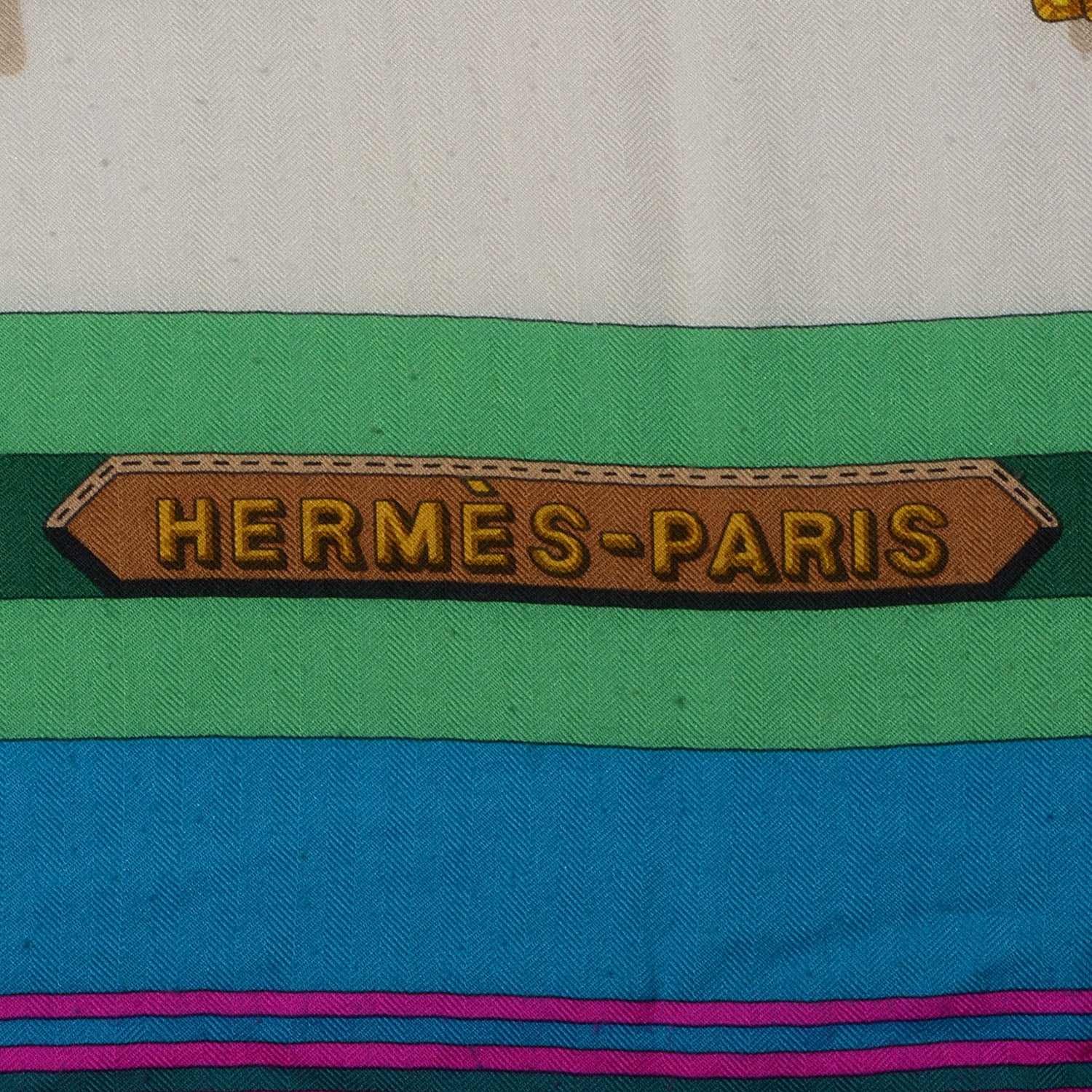 Hermes Cashmere Silk Sangles Shawl Scarf GM 140 3 of 4