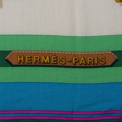 Hermes Cashmere Silk Sangles Shawl Scarf GM 140 3 of 4
