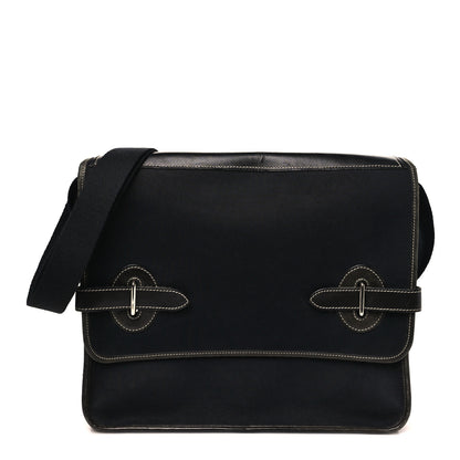 Hermes Toile Officier Buenaventura Messenger Bag Black 1 of 11