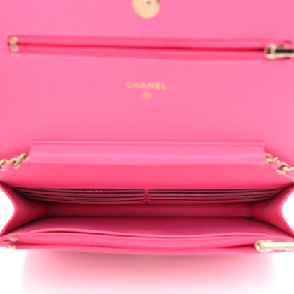 Chanel Caviar Quilted Wallet On Chain WOC Rose 5 of 12