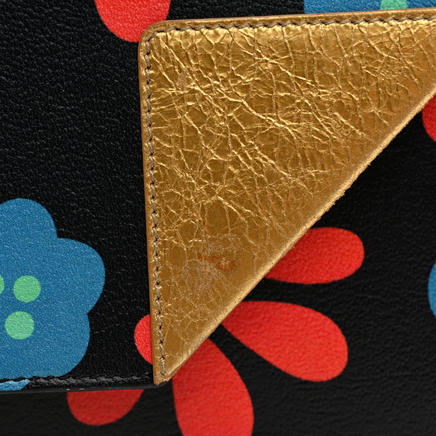 Calfskin Floral Print Small Betty Black