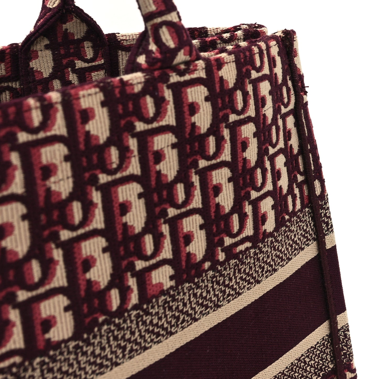 Oblique Medium Book Tote Burgundy Multicolor