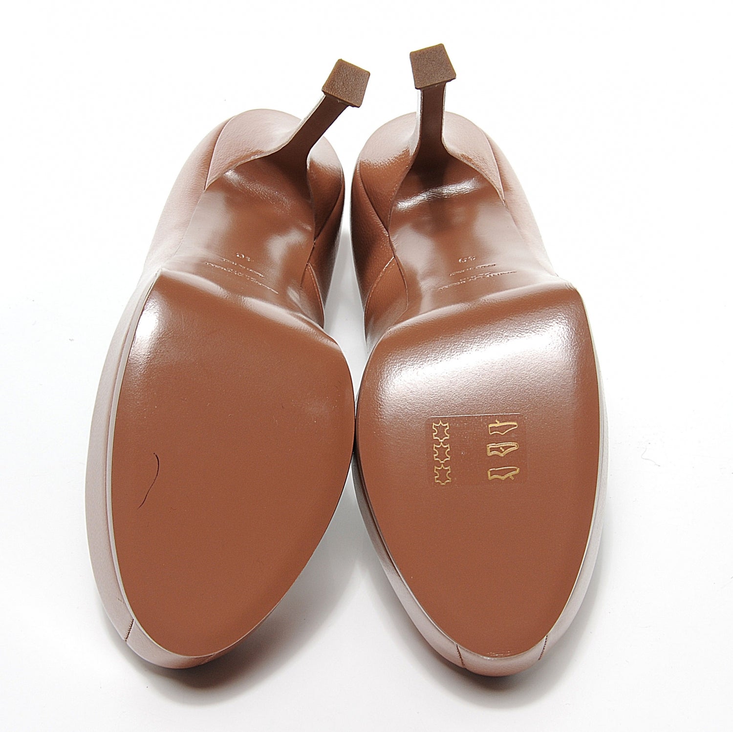 Saint Laurent Pebbled Leather Tribute Two Platform Pumps 40 Dark Tan 3 of 5