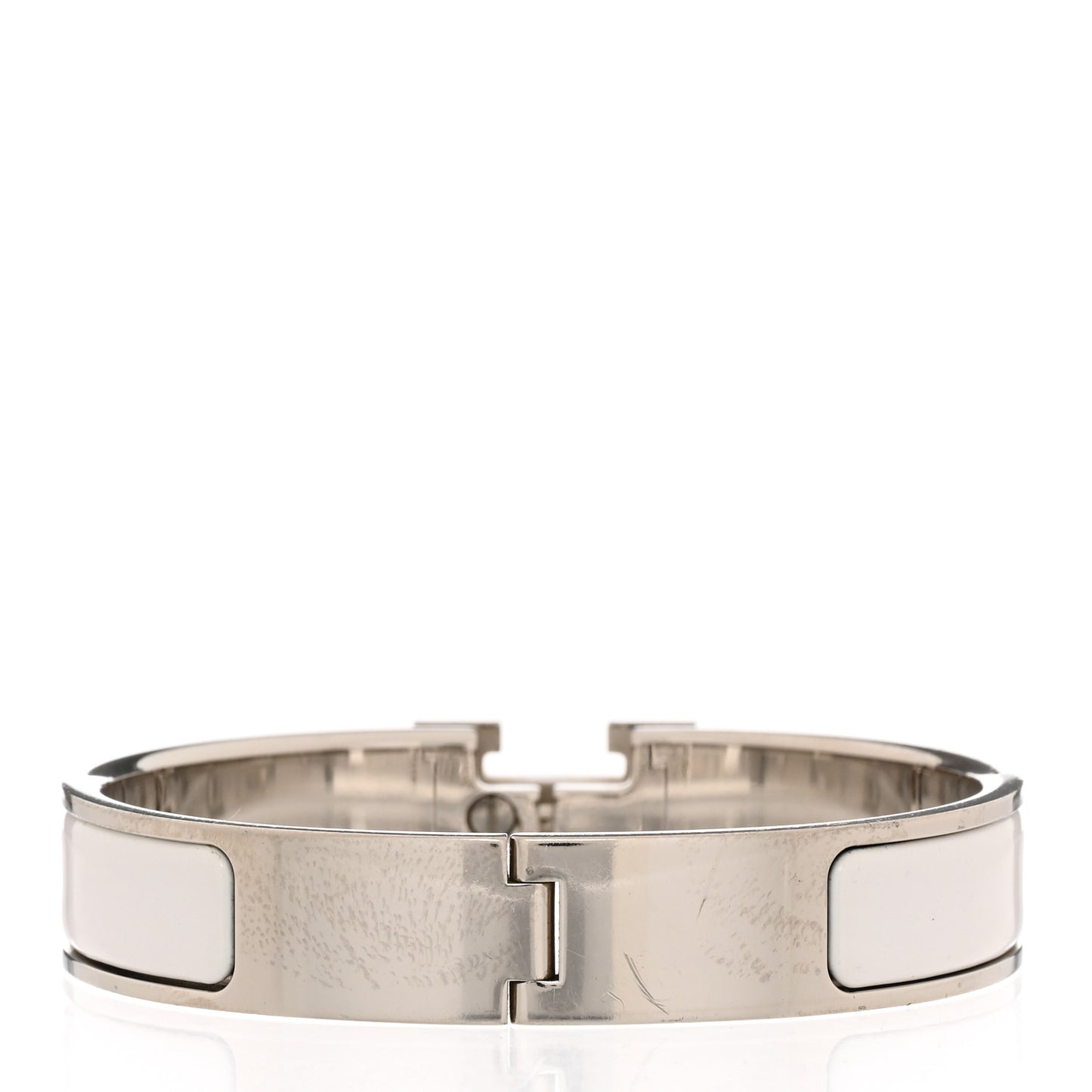 Enamel Narrow Clic Clac H Bracelet PM White