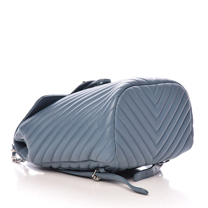 Chanel Lambskin Chevron Quilted Small Urban Spirit Backpack Light Blue 4 of 12