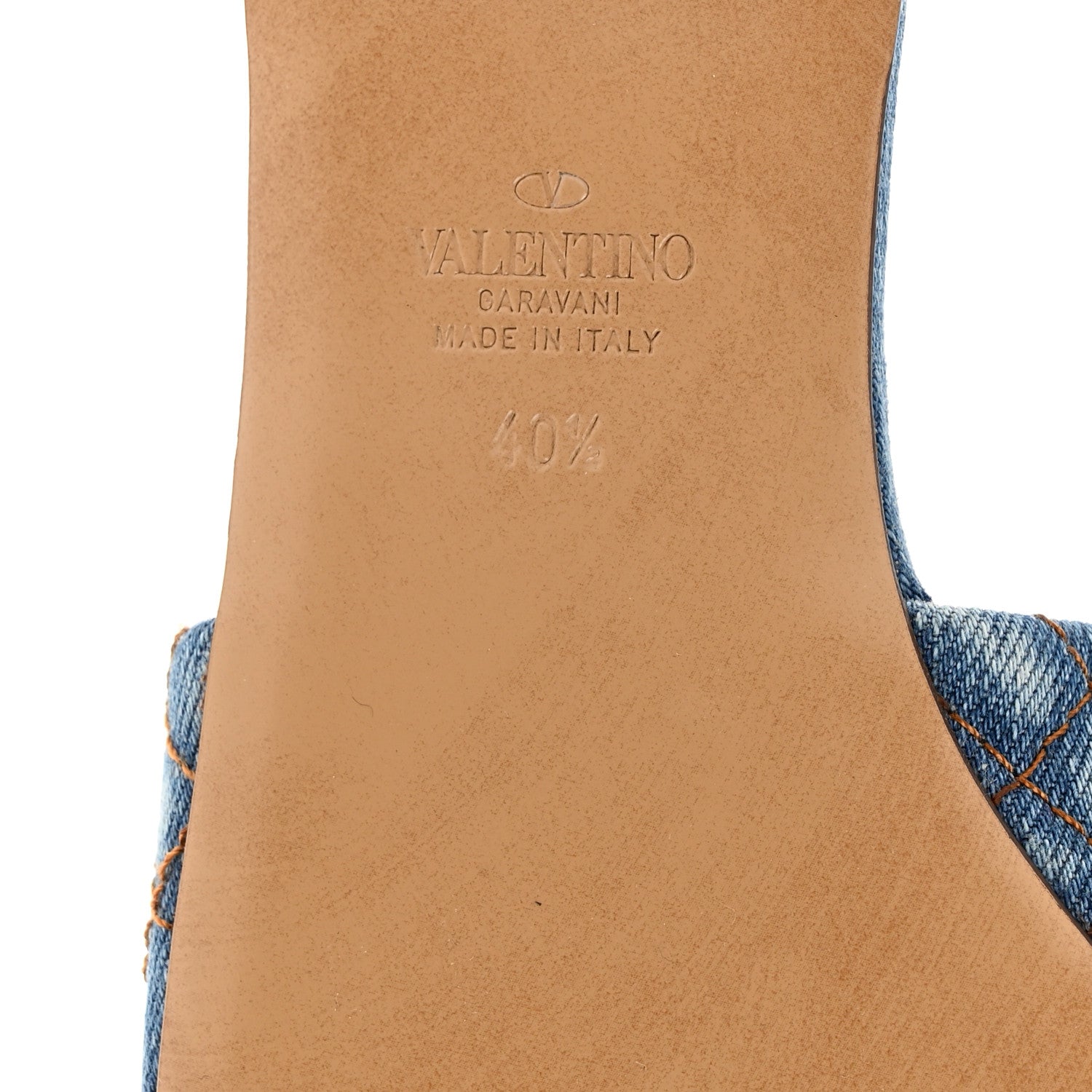 Valentino Garavani Denim Roman Stud Flat Slide Sandals 40.5 Denim 6 of 8