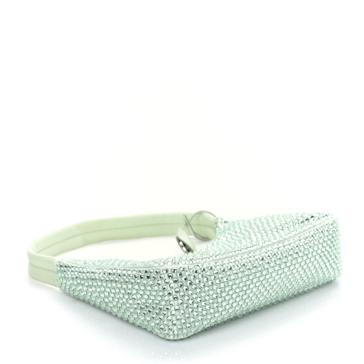 Prada Satin Crystal Mini Re-Edition 2000 Bag Acqua 4 of 8