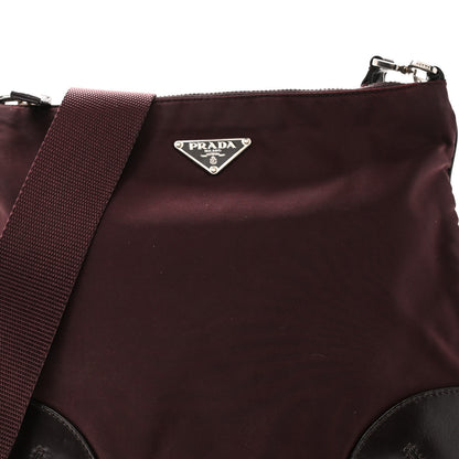 Prada Tessuto Nylon Nappa Triangle Crossbody Bag Bordeaux 7 of 9