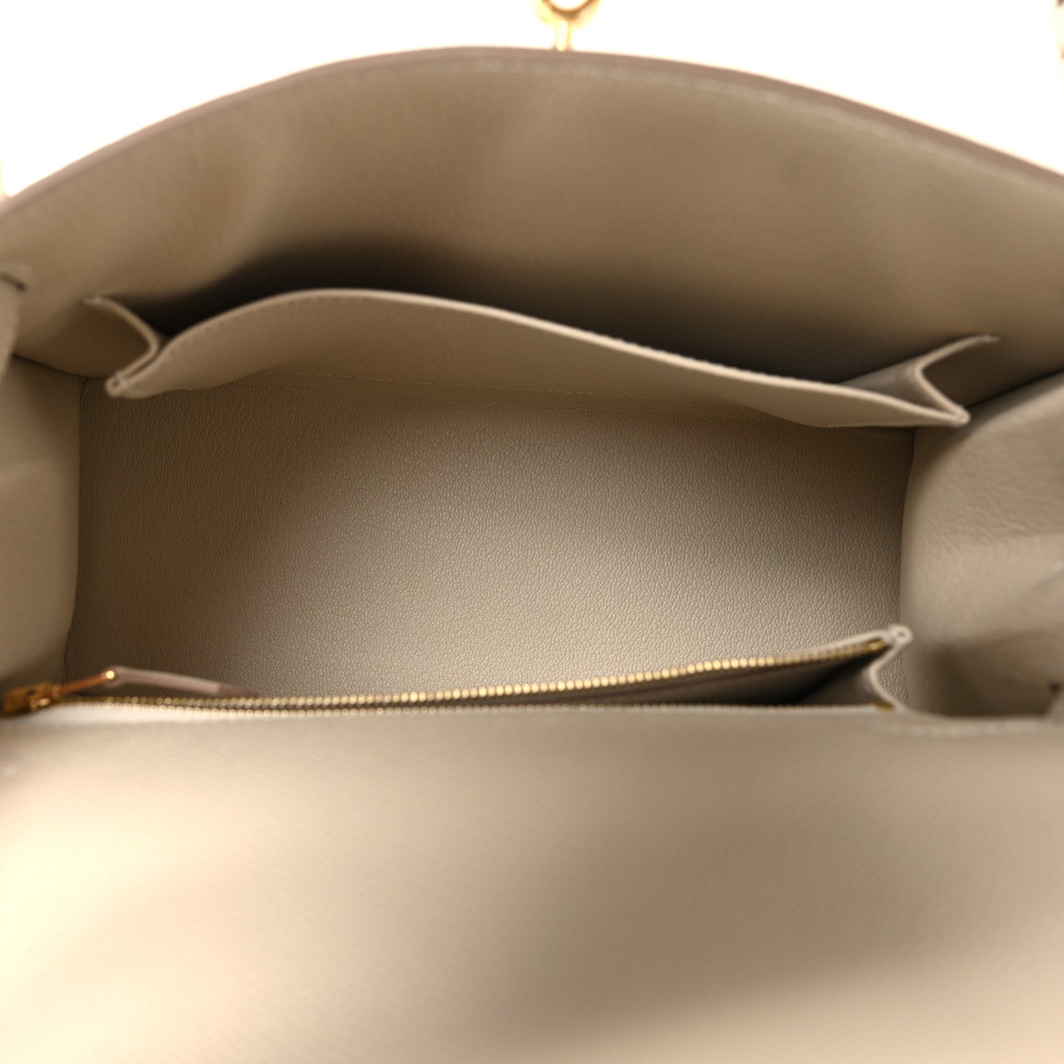 Hermes Epsom Kelly Sellier 25 Craie 5 of 11