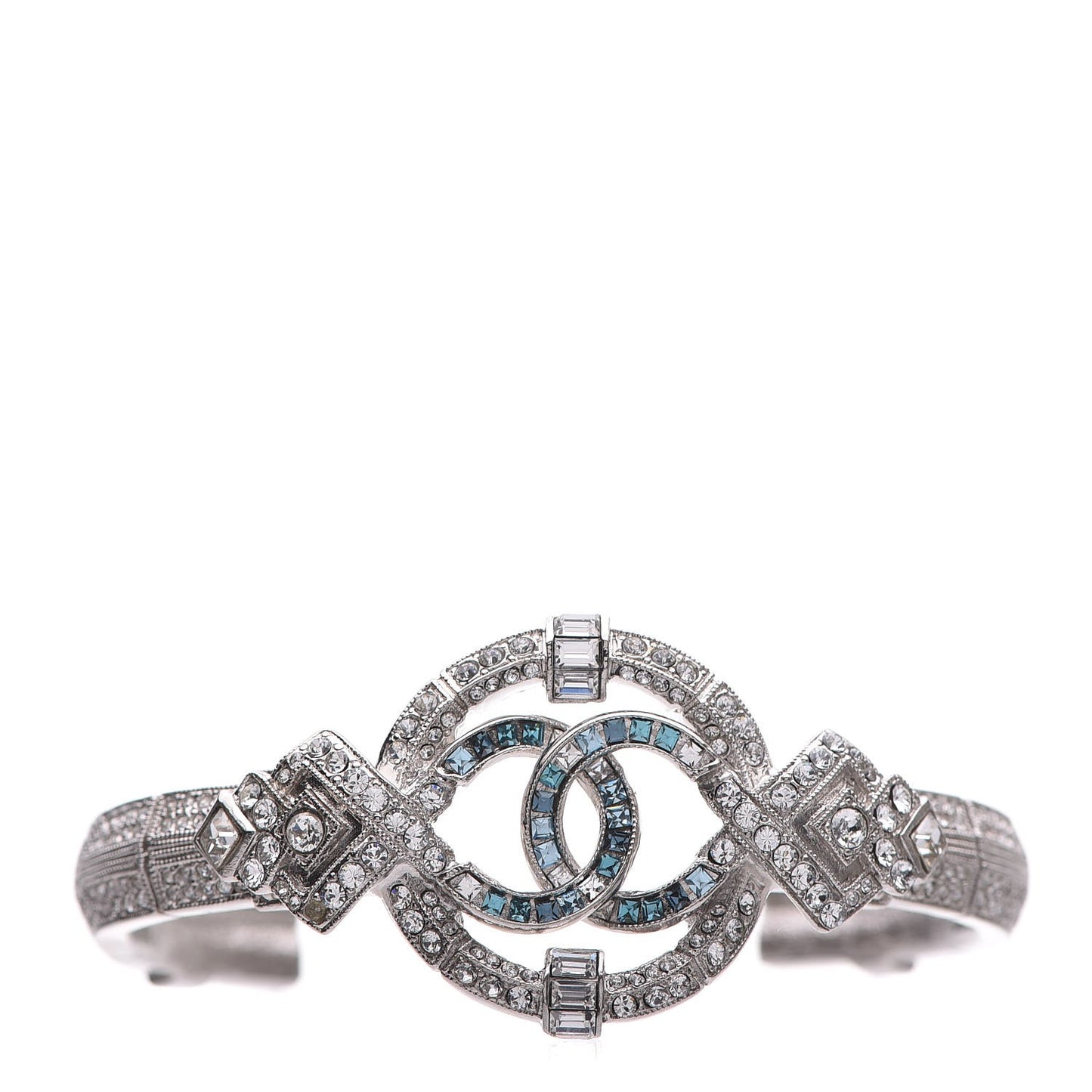 Crystal CC Cuff Silver Blue