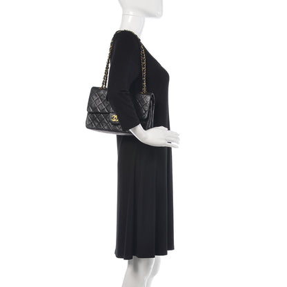 Chanel Lambskin Quilted Medium Double Flap Black 2 of 18
