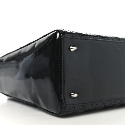 Christian Dior Patent Cannage Medium Lady Dior Black 9 of 11