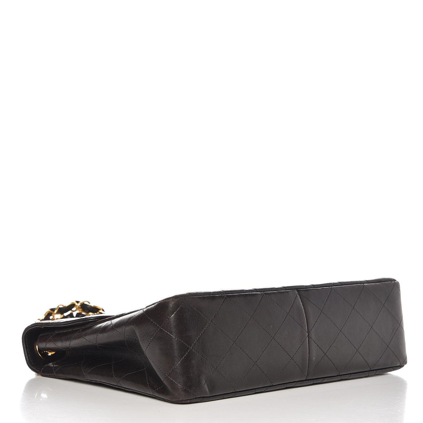 Lambskin Quilted Jumbo Single Flap Black