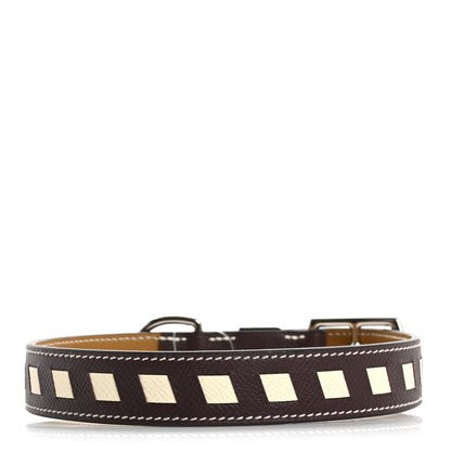 Hermes Epsom Tresse Dog Collar L Rouge Sellier Nata Sesame 2 of 7