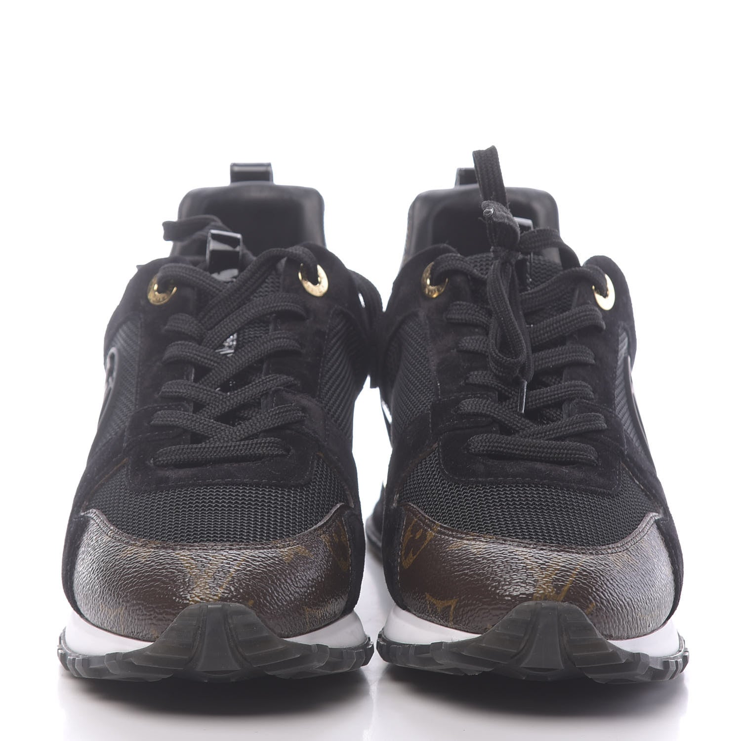 Louis Vuitton Suede Monogram Run Away Sneakers 38 Black 2 of 9