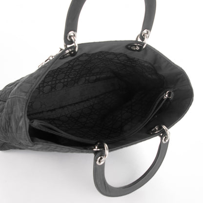 Christian Dior Nylon Cannage Large Lady Dior Black 6 of 8
