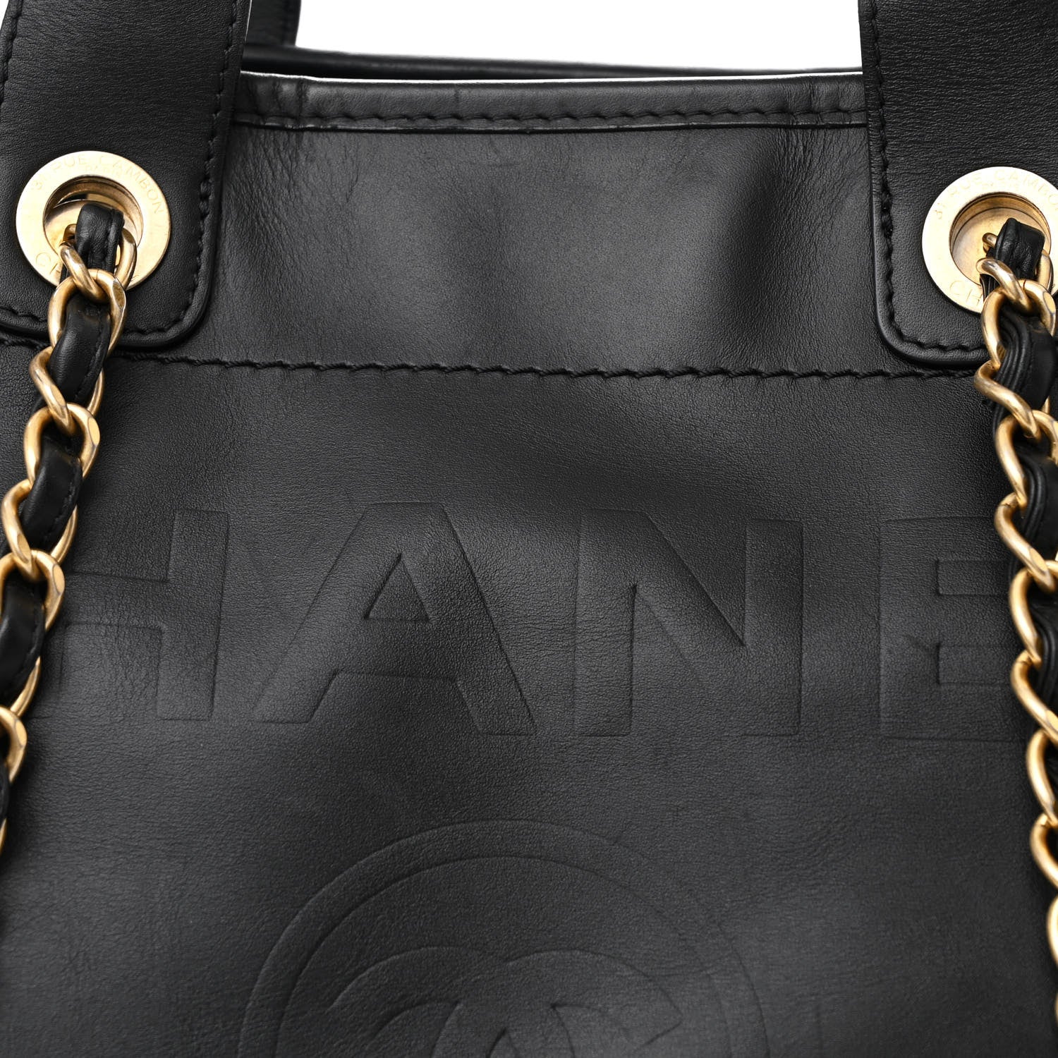 Chanel Calfskin Medium Deauville Tote Black 8 of 15