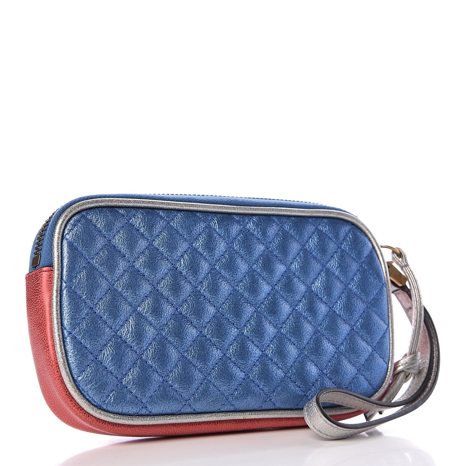 Gucci Laminated Nappa Trapuntata Zumi iPhone Case Rosso Marine Argento 3 of 8
