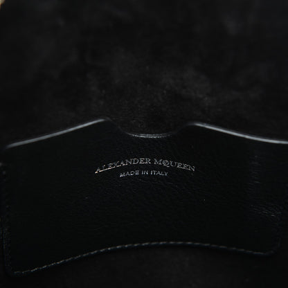 Alexander McQueen Calfskin Studded Crystal Embellished Small Heroine Black 6 of 7