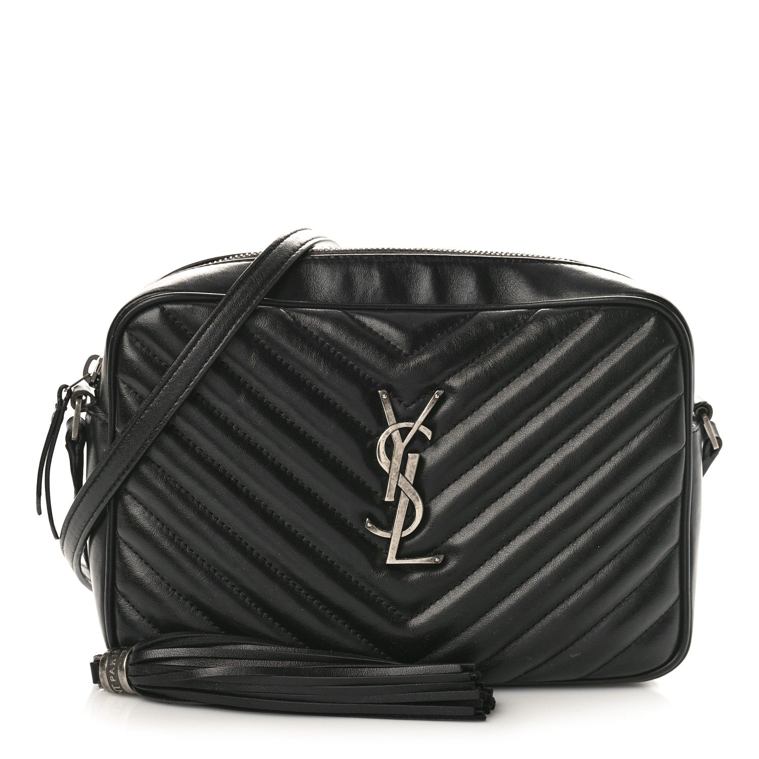 Saint Laurent Calfskin Matelasse Monogram Lou Camera Bag Black 1 of 12