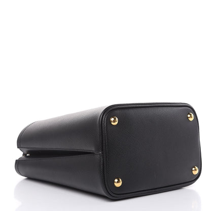 Prada Saffiano Cuir Medium Panier Bucket Bag Black Fuoco 4 of 9