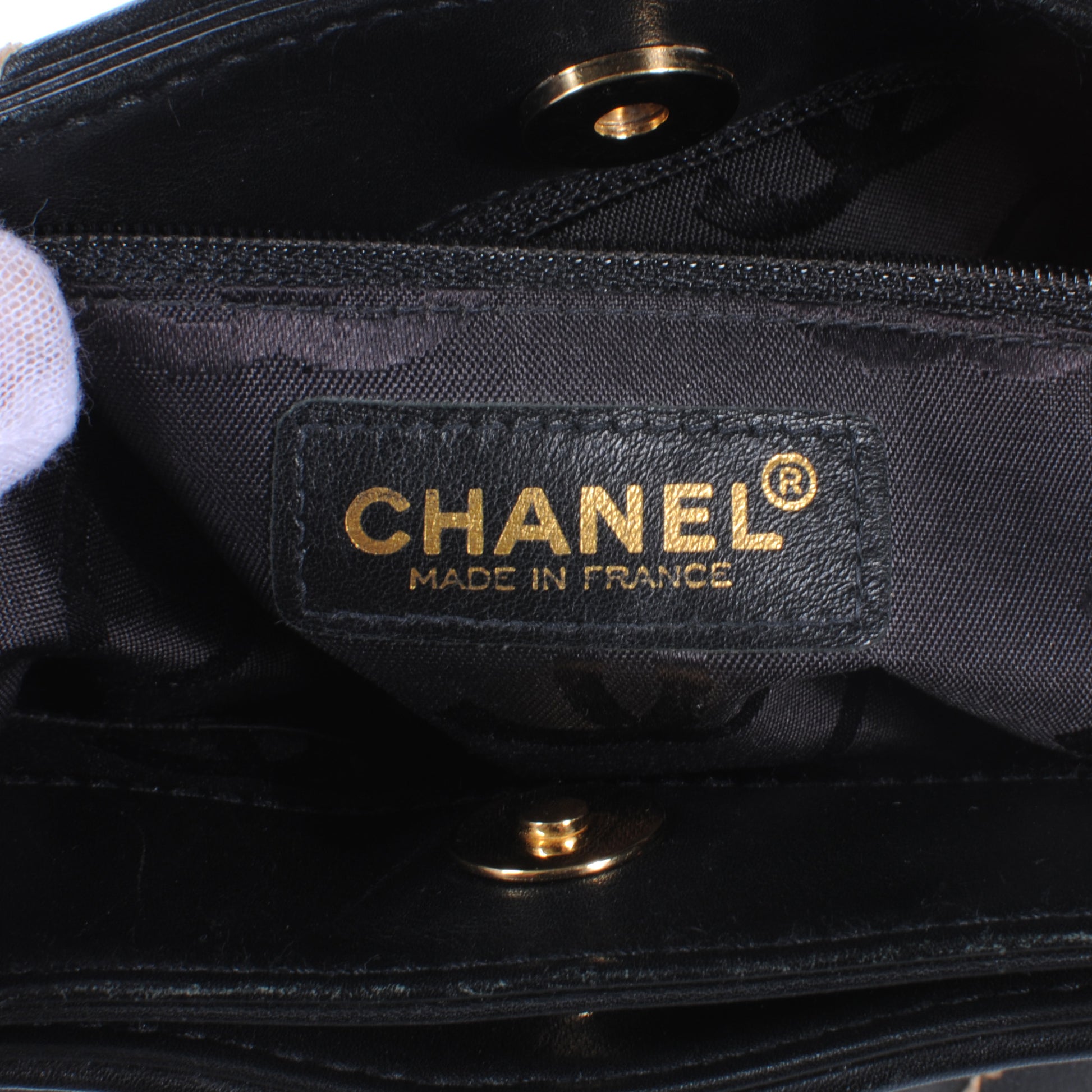 Chanel Leather Contrast Stitch Surpique Tote Black 6 of 7