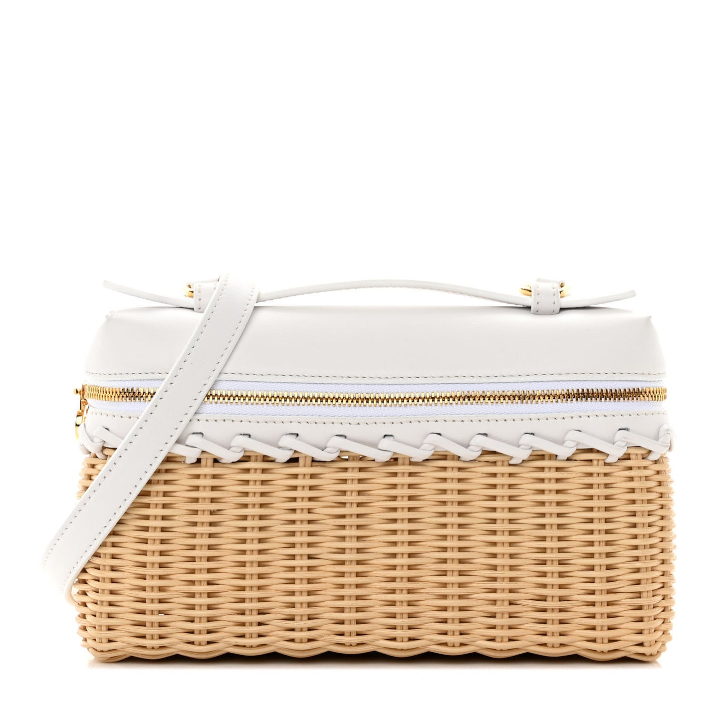 Wicker Calfskin L19 Extra Pocket Pouch White