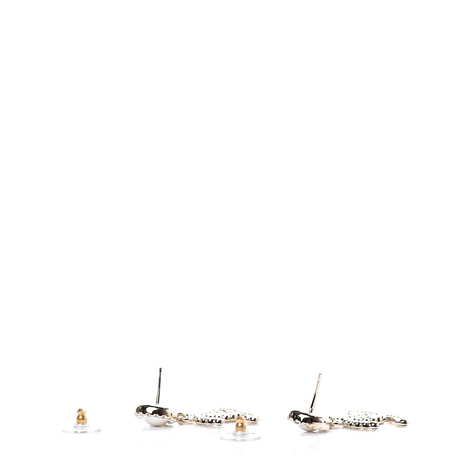 Chanel Crystal Pearl Bow-tiful CC Drop Earrings Gold 3 of 6