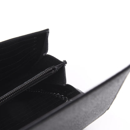 Saint Laurent Grained Metallic Calfskin Monogram Chain Wallet Black 10 of 11