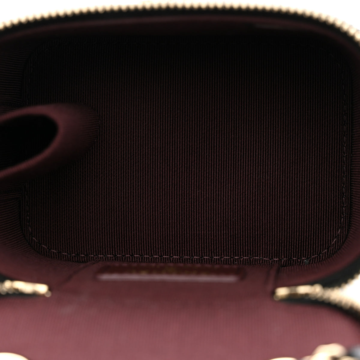 Caviar Quilted Mini Vanity Case With Chain Black