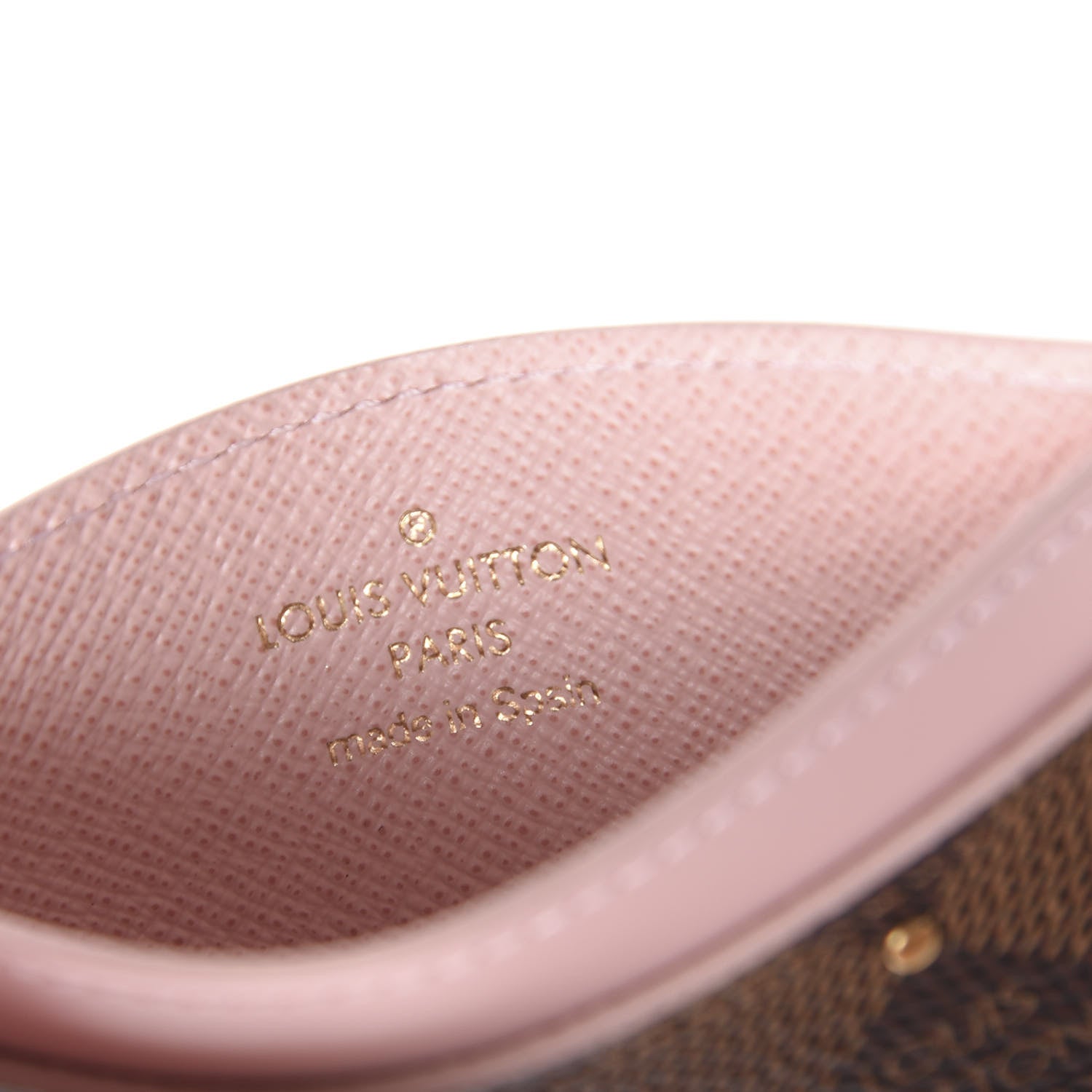 Louis Vuitton Damier Ebene Studded Card Holder Rose Ballerine 6 of 8
