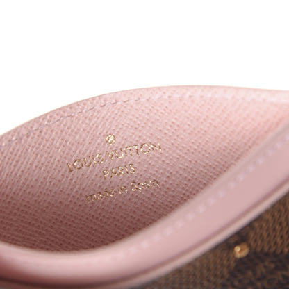 Louis Vuitton Damier Ebene Studded Card Holder Rose Ballerine 6 of 8