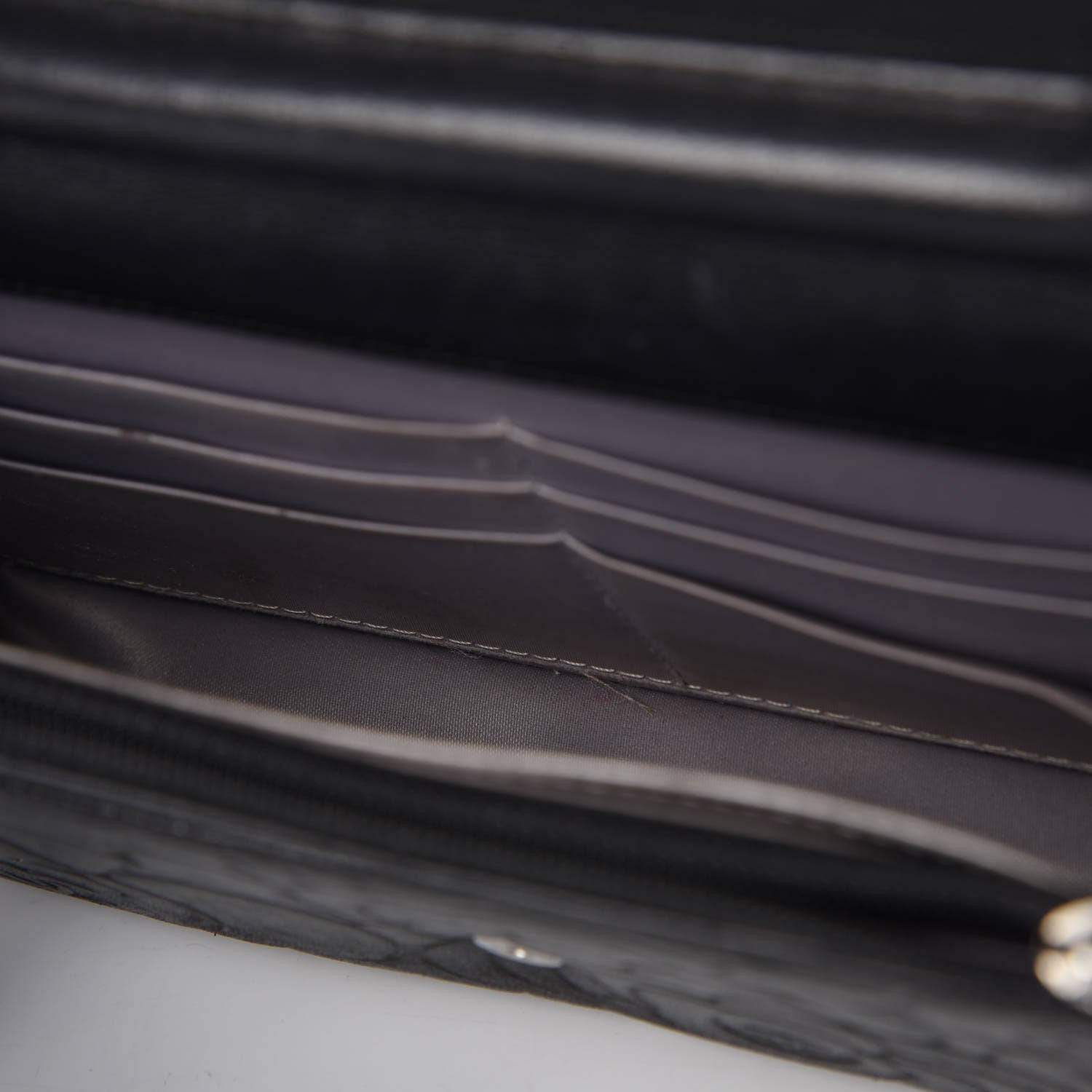 Chanel Lambskin Camellia Embossed Wallet on Chain WOC Black 10 of 17