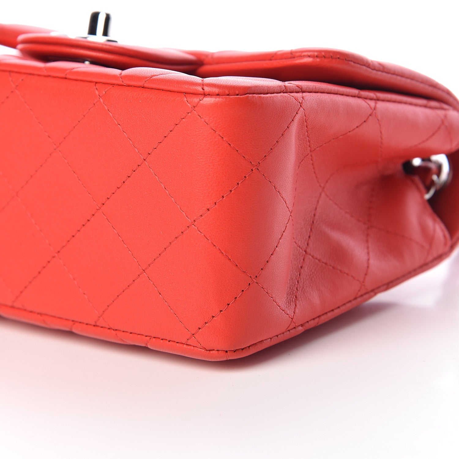Chanel Lambskin Quilted Mini Square Flap Light Red 9 of 12