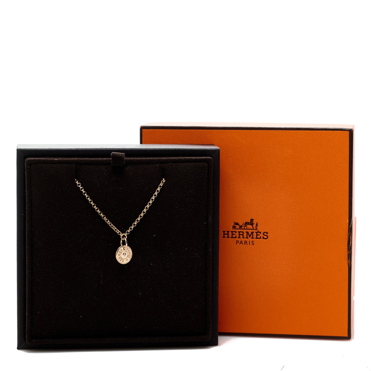 18K Rose Gold Diamond Gambade Clou de Selle Necklace