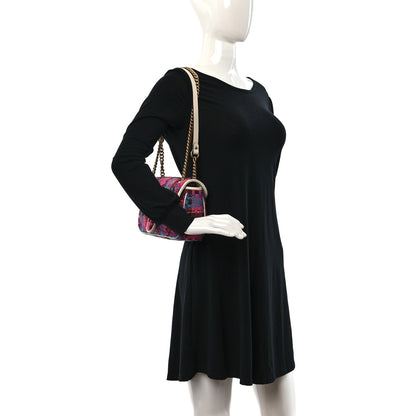 Gucci Tweed Calfskin Spicy Check Small GG Marmont Shoulder Bag Pink Multicolor Mystic White 2 of 11
