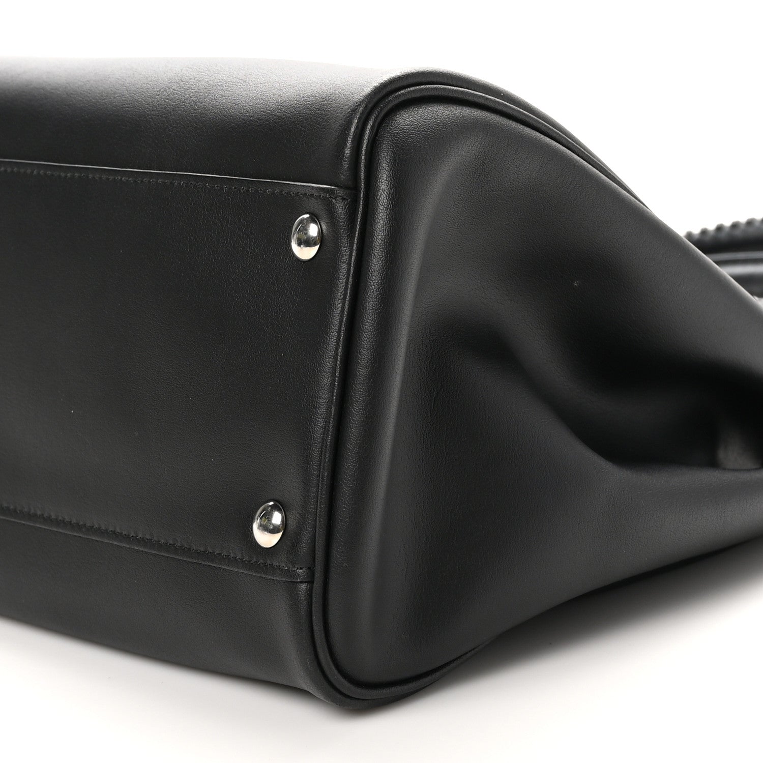 Salvatore Ferragamo Calfskin Double Handle Nolita Satchel Black 9 of 9