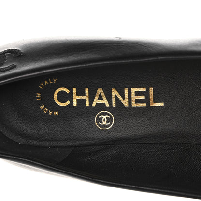 Chanel Calfskin Pearl Camellia Pumps 36 Black Gold 7 of 14
