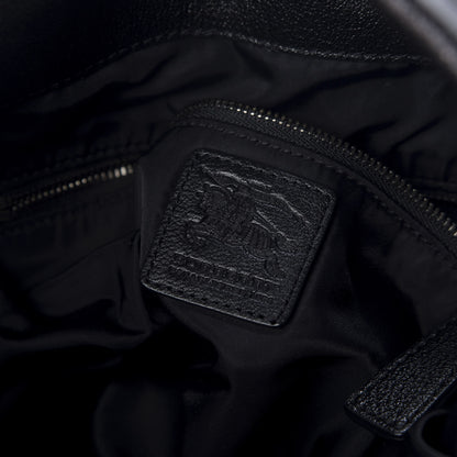 Burberry Calfskin Nylon Beat Check Shoulder Bag Black 8 of 11