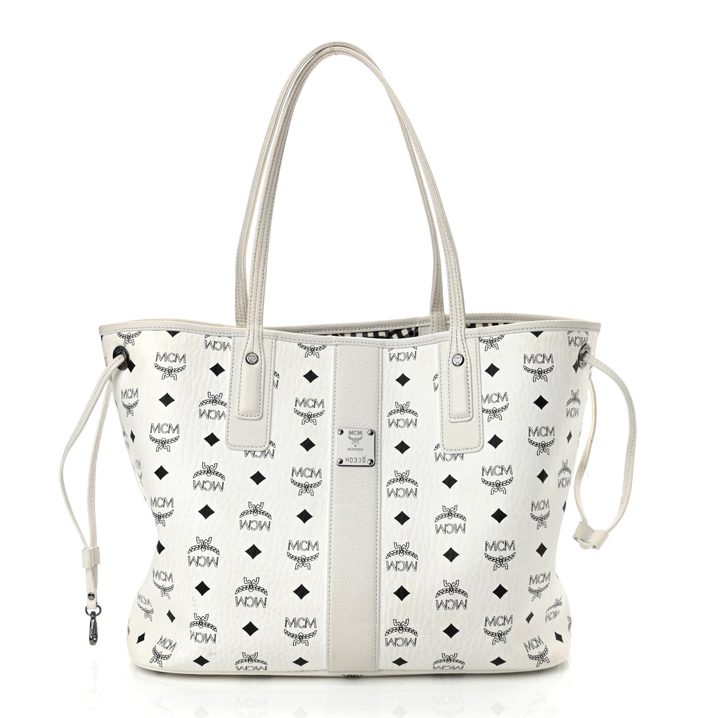Visetos Medium Liz Reversible Shopper Tote White