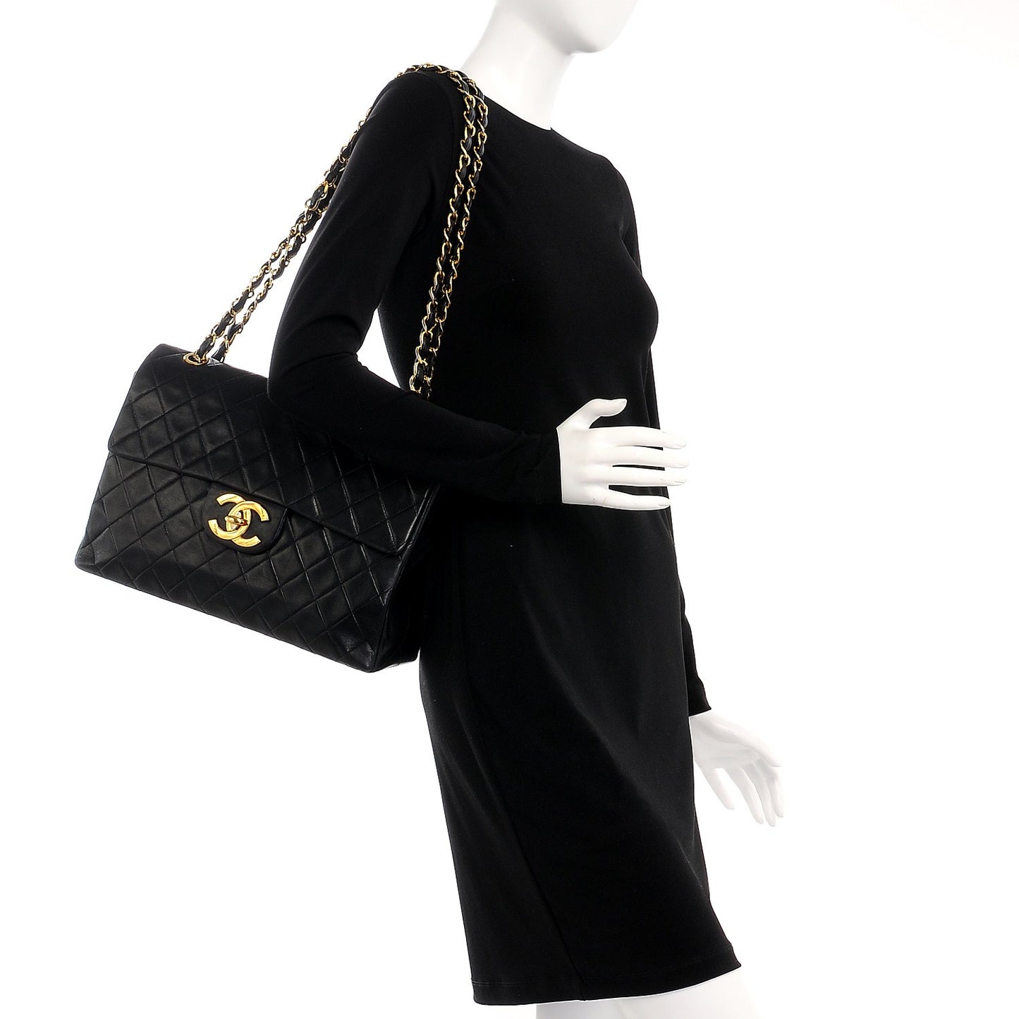 Lambskin XL Jumbo Flap Black