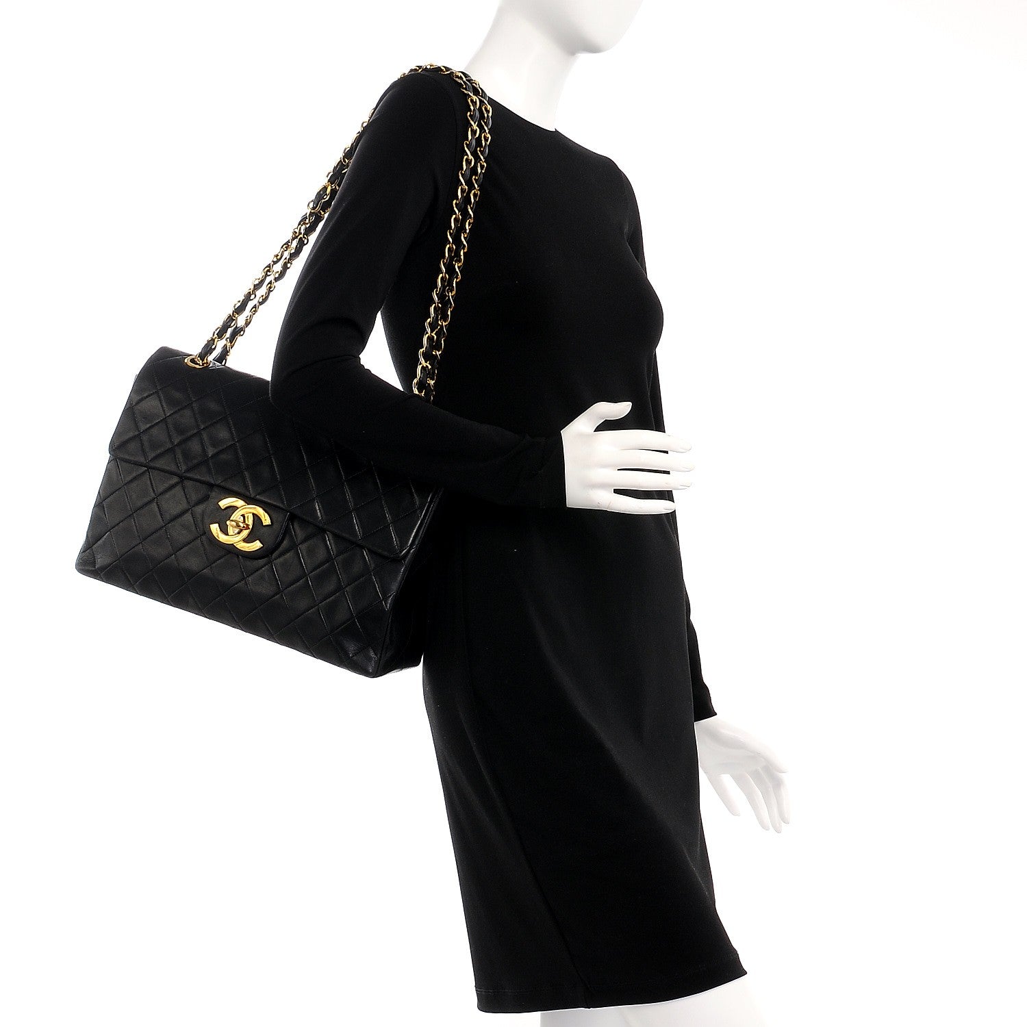 Chanel Lambskin XL Jumbo Flap Black 2 of 18