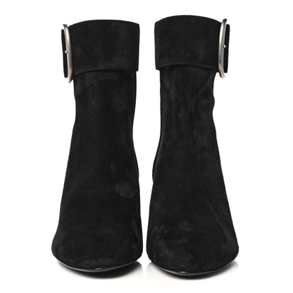 Saint Laurent Suede Joplin 50 Buckle Booties 39 Black 2 of 9