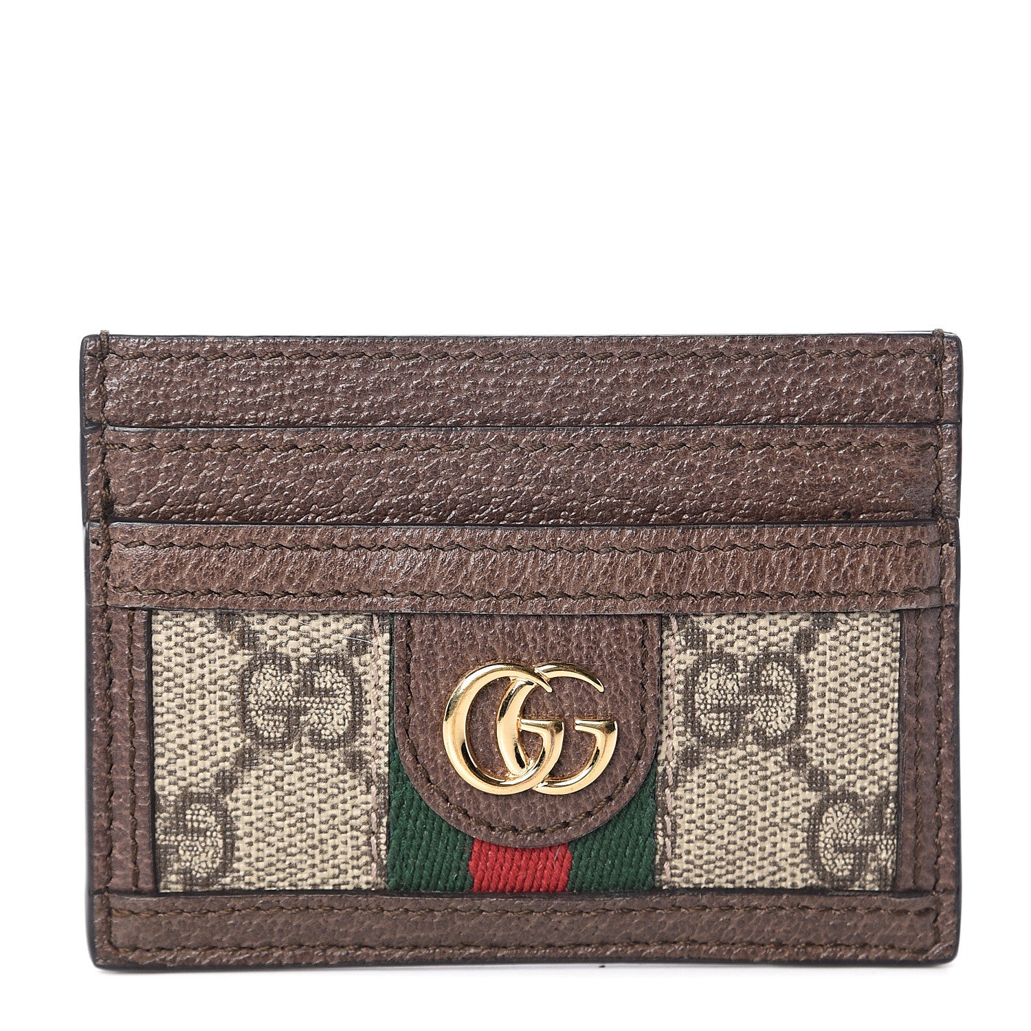 Gucci GG Supreme Monogram Ophidia Card Holder Brown 1 of 6