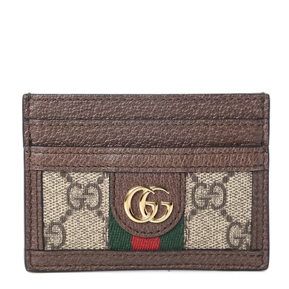 Gucci GG Supreme Monogram Ophidia Card Holder Brown 1 of 6