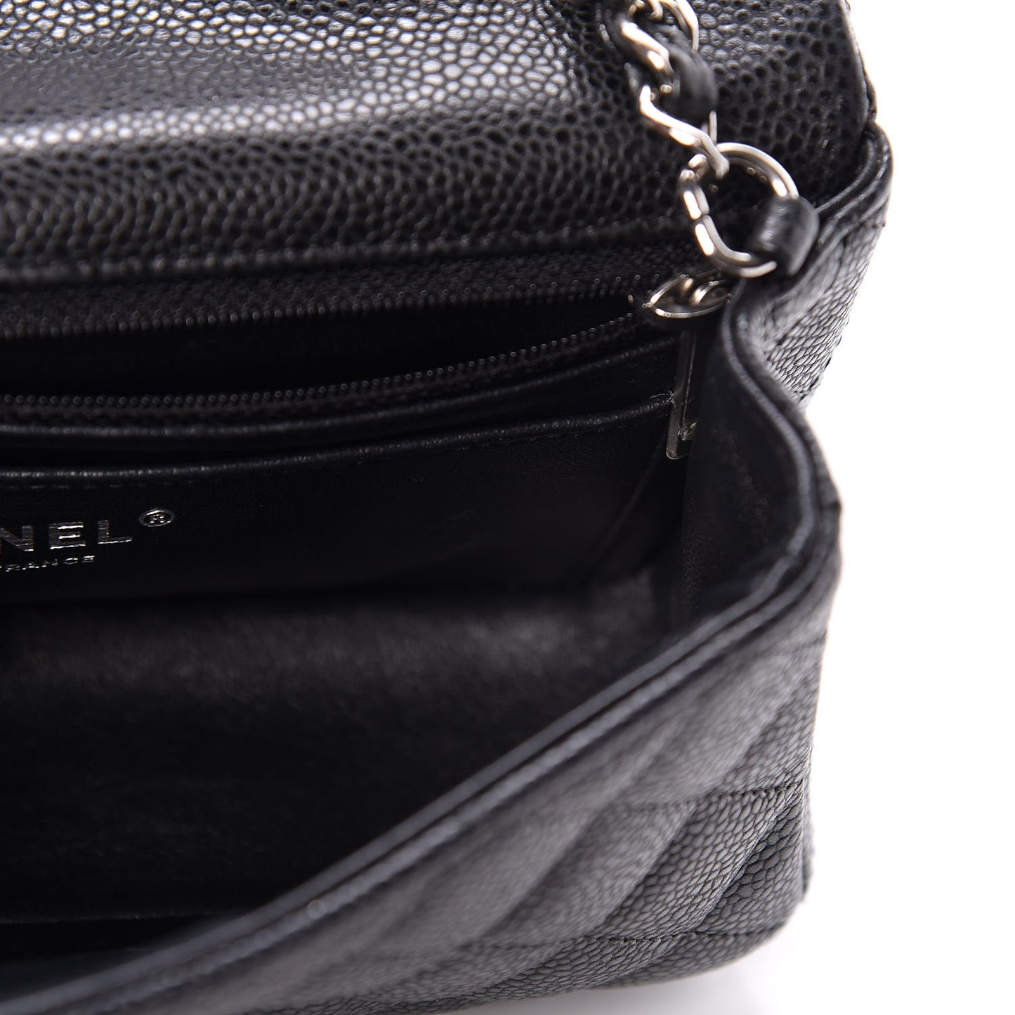 Caviar Quilted Mini Rectangular Flap Black