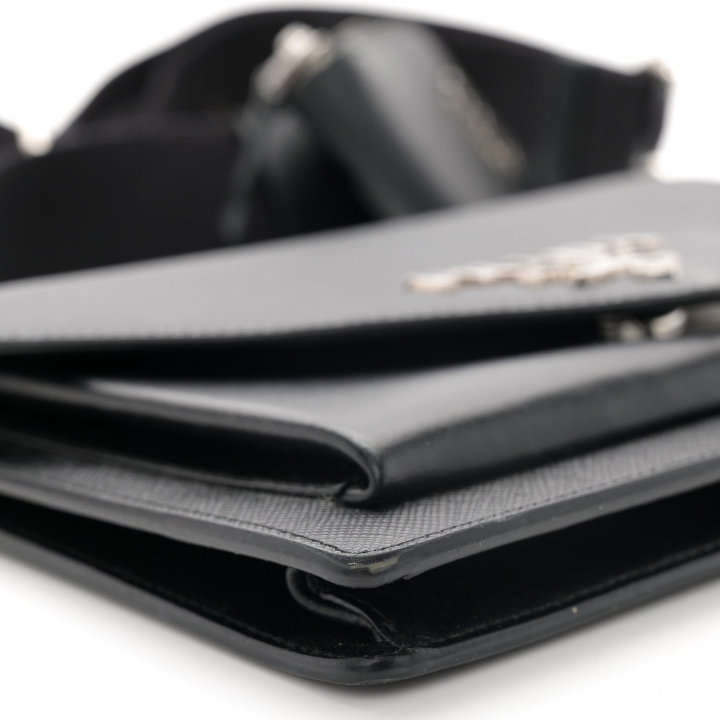 Saffiano City Calf Mini Envelope Bag Black