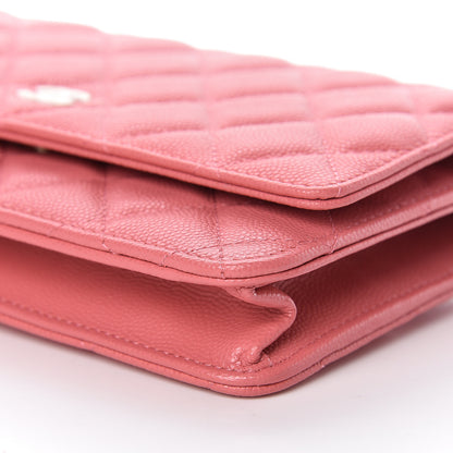 Chanel Caviar Quilted Wallet on Chain WOC Pink 11 of 12