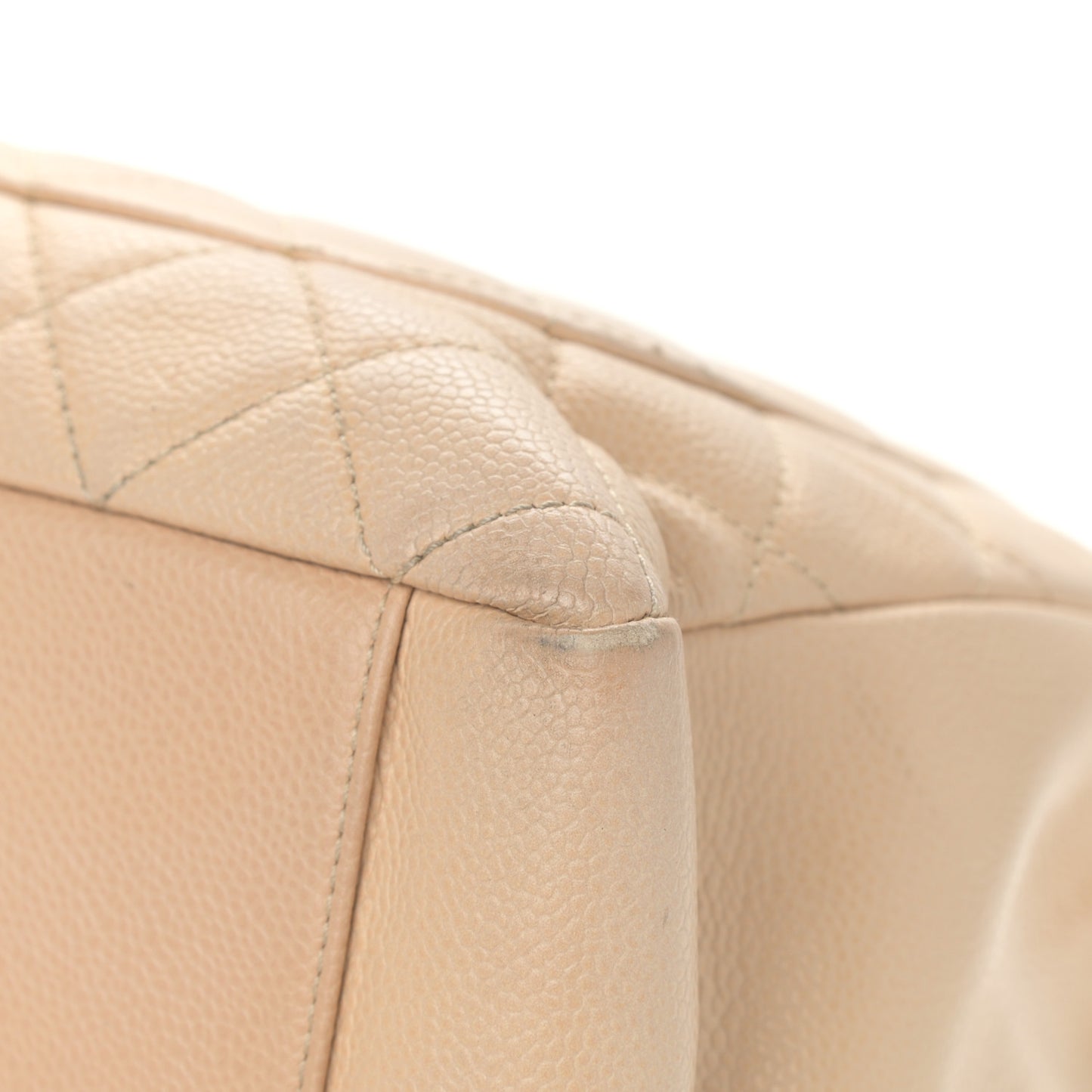 Caviar Quilted Grand Shopping Tote GST Beige